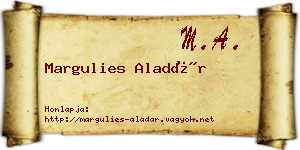 Margulies Aladár névjegykártya